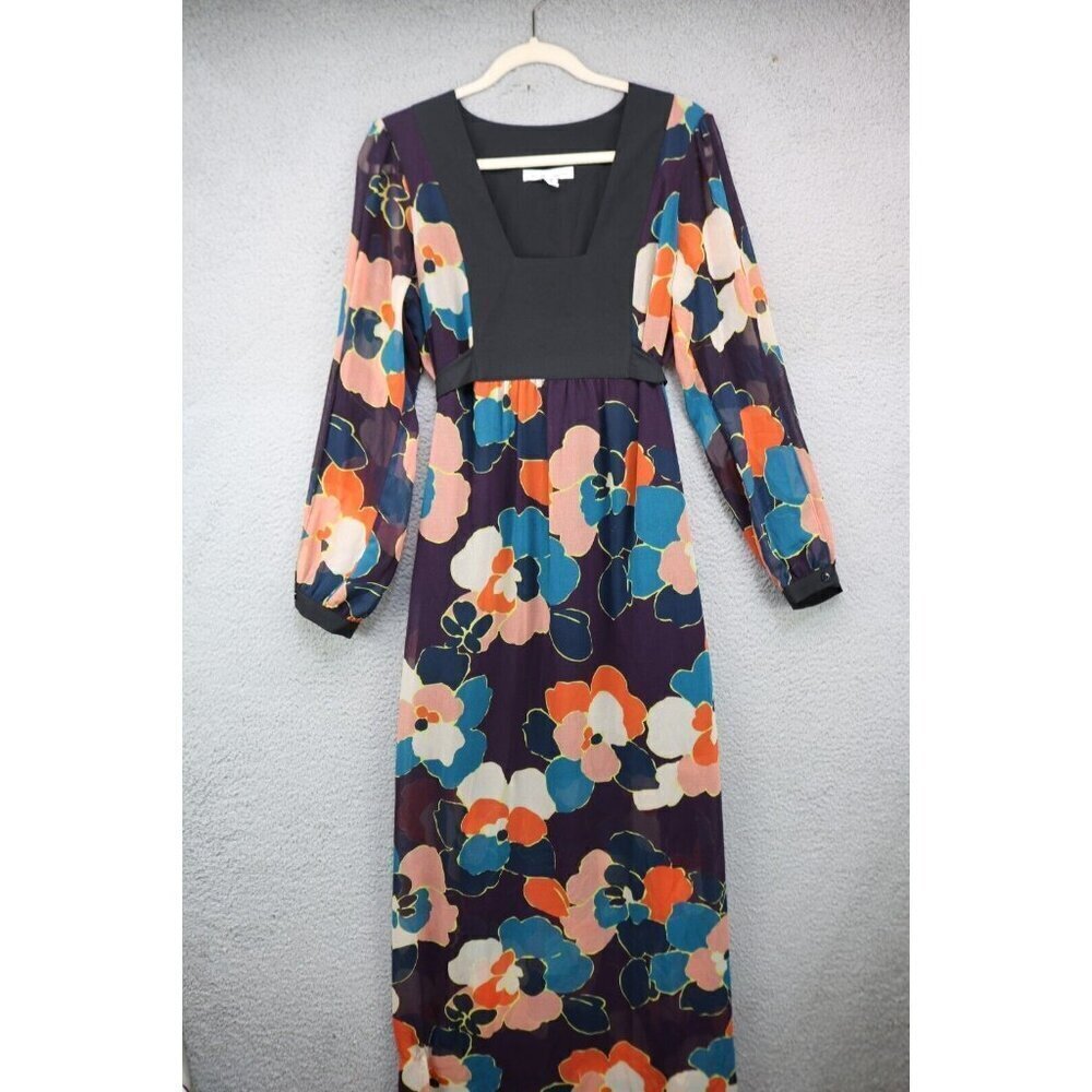 BCBGeneration Sheer Long Sleeve Maxi Dress-Size Medium-Lined-Whimsigoth